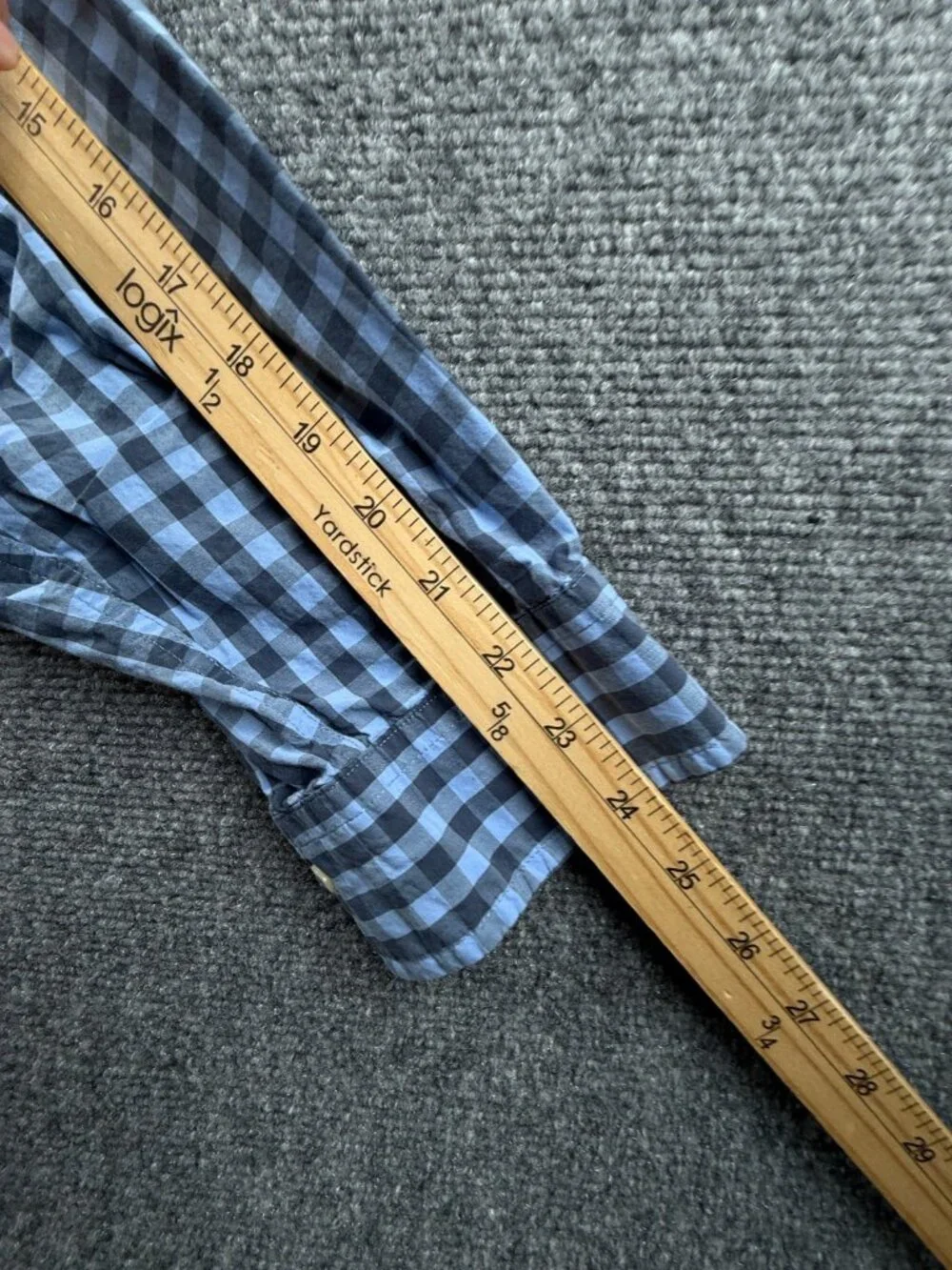 Brooks Brothers XL Cotton Check Button-Down Blue Men Shirt Long Sleeve Business